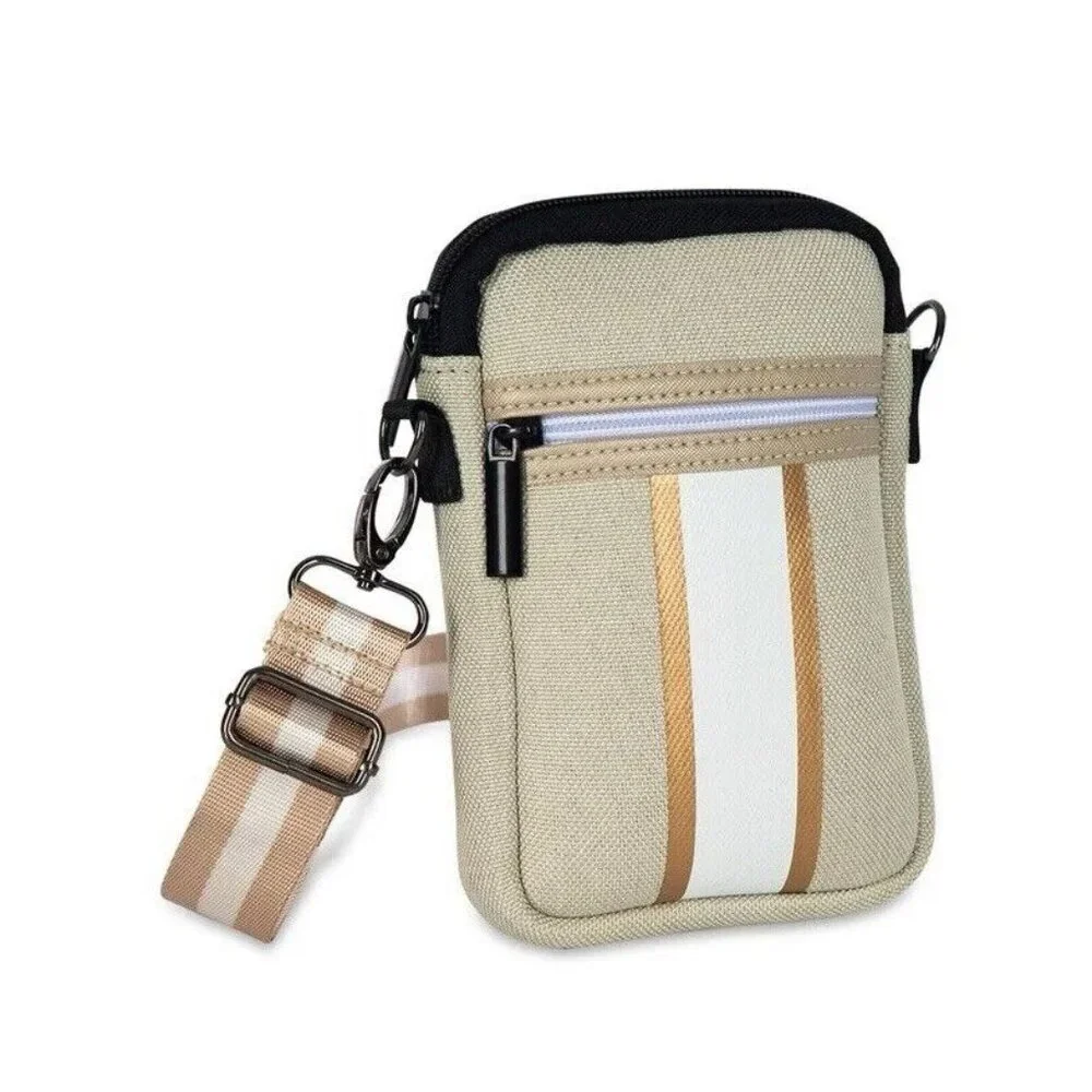 NWT Haute Shore Casey Dune Crossbody Bag – Beige Cream White Stripe - Picture 1 of 5